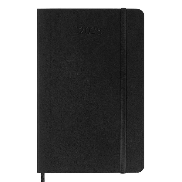 2025 MONTHLY AGENDA NOTEBOOK BLACK SOFT COVER (multiples sizes) — by Moleskine