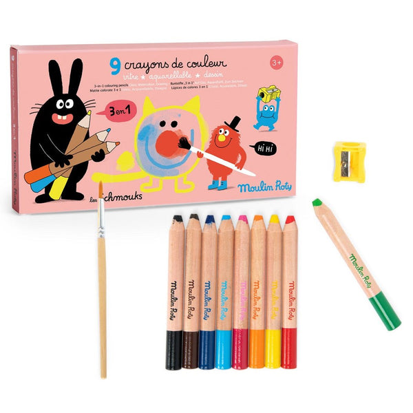 SCHMOUKS - 3-in-1 Colouring Pencils — by Moulin Roty