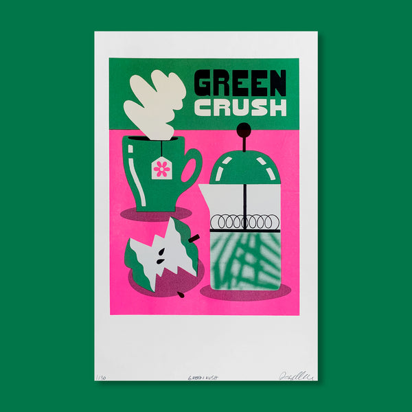 GREEN CRUSH, 11.5" X 17.5" — by Aless MC