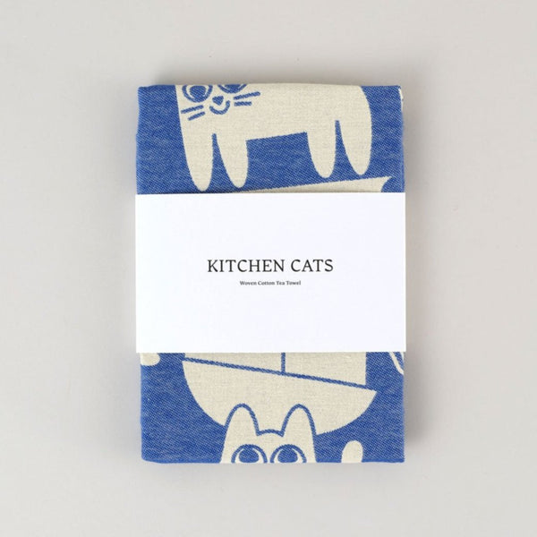 "KITCHEN CATS" TEA TOWEL — by Elliot Kruszynski