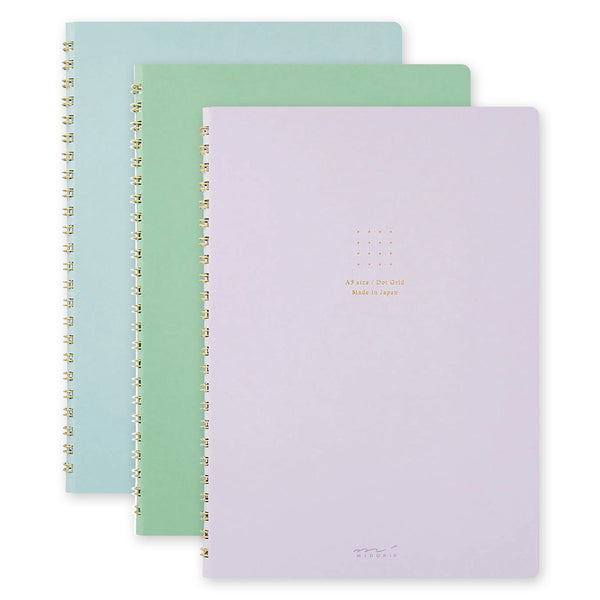 MD RING NOTEBOOK A5 - Dot grid layout (multiple colors) — by Midori