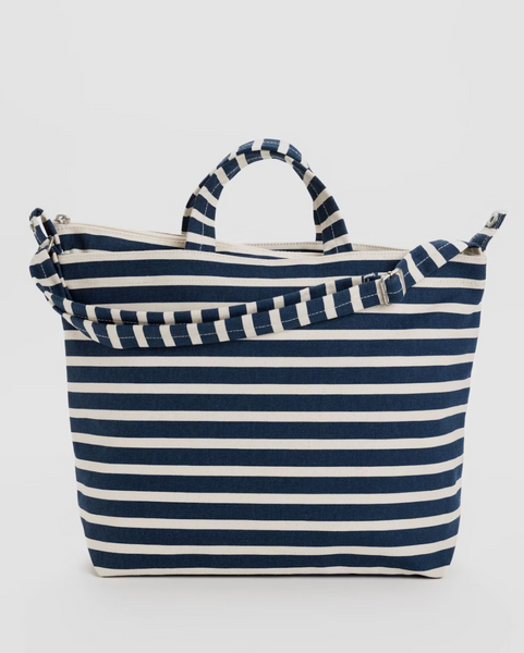 HORIZONTAL ZIP DUCK BAG NAVY STRIPE — by Baggu