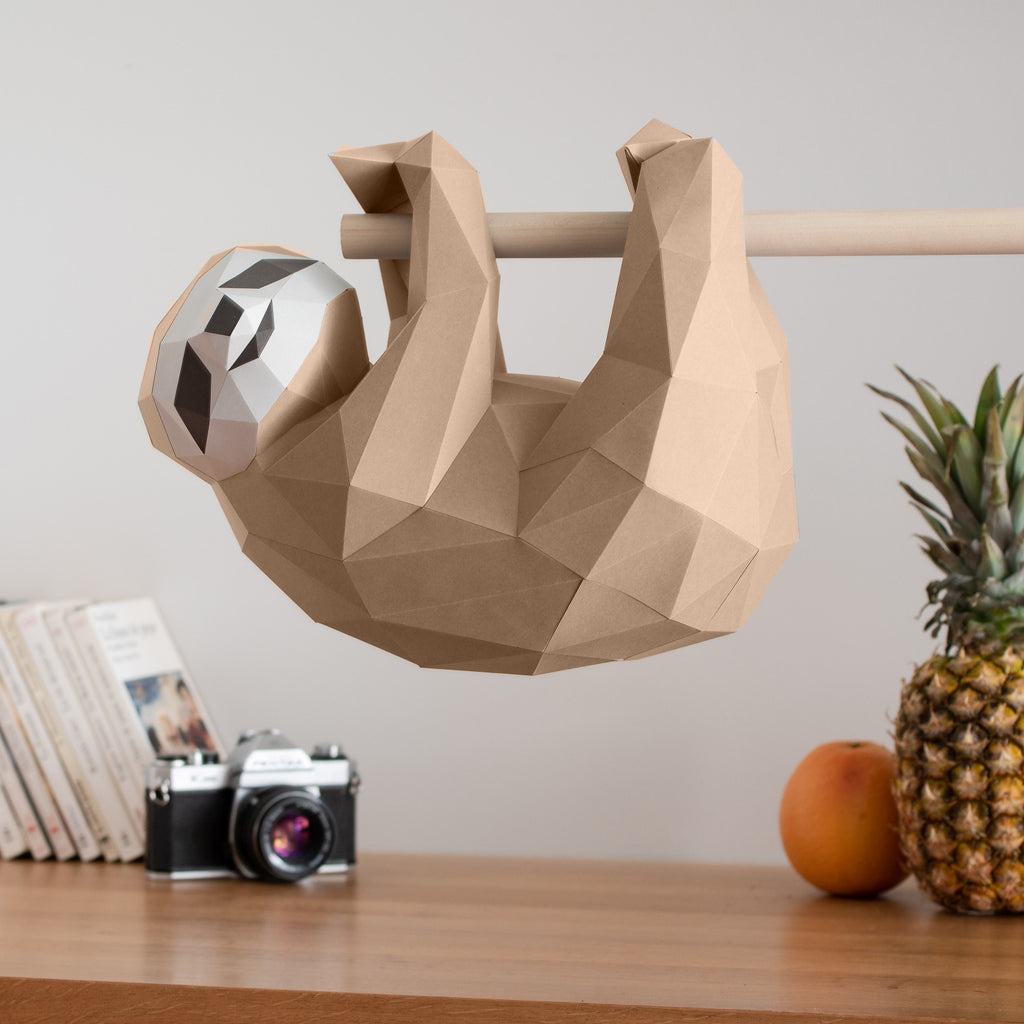 HANGING SLOTH PAPER MODEL (pre-cut, pre-marked) — by SOFS design