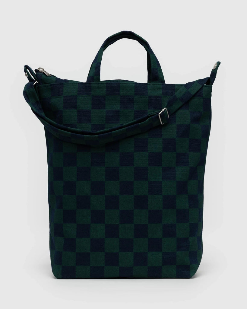 ZIP DUCK BAG NAVY GREEN CHECK — by Baggu