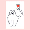 WINE CAT, 12" X 18" (screen printed) — by Benoit Tardif