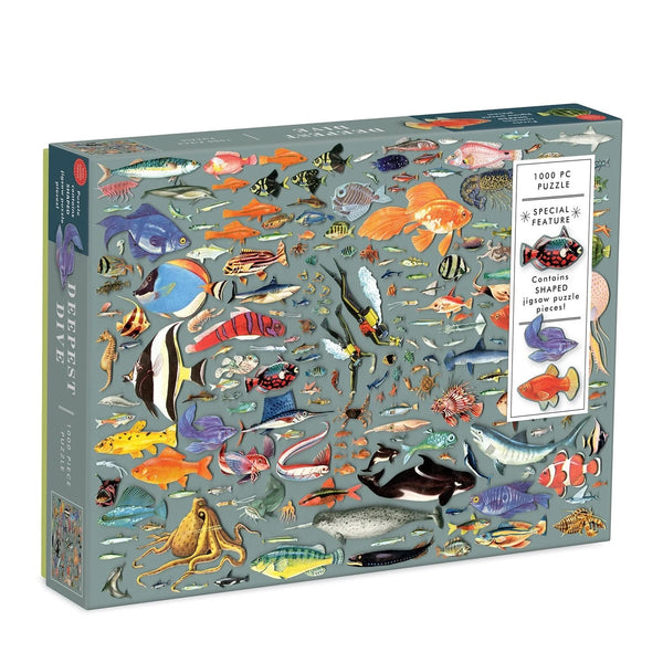 “DEEPEST DIVE” 1000 PIECE PUZZLE WHIT SHAPED PIECES — by Ben Gilles